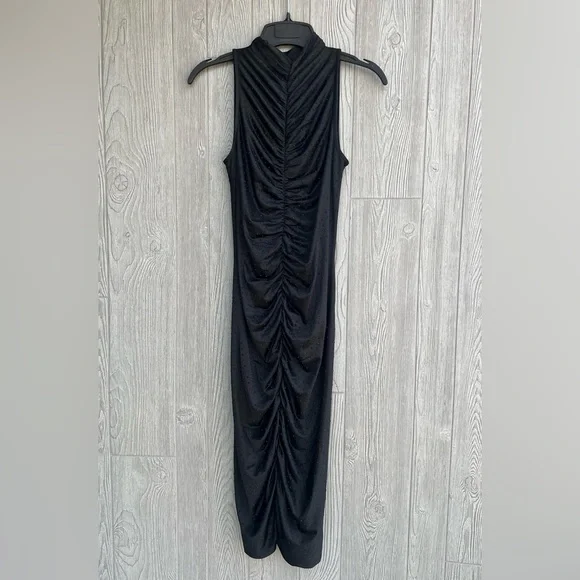 NWT Sofia Vergara Black Beaded Bodycon Midi Dress Size Medium 8/10 - Picture 1 of 12